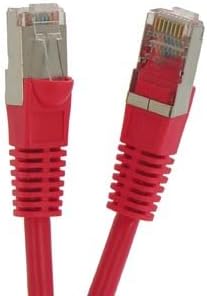 25Ft Cat5E Shielded (FTP) Ethernet Network Booted Cable Red, 3 Pack