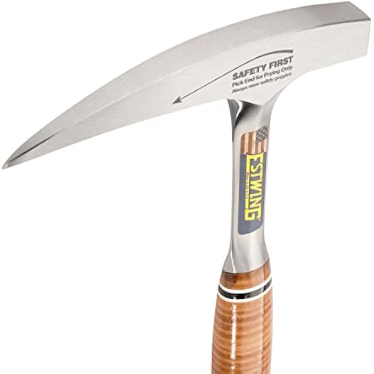 ESTWING Rock Pick - 22 oz USA Made Geology Hammer with Pointed Tip & Genuine Leather Grip - E30