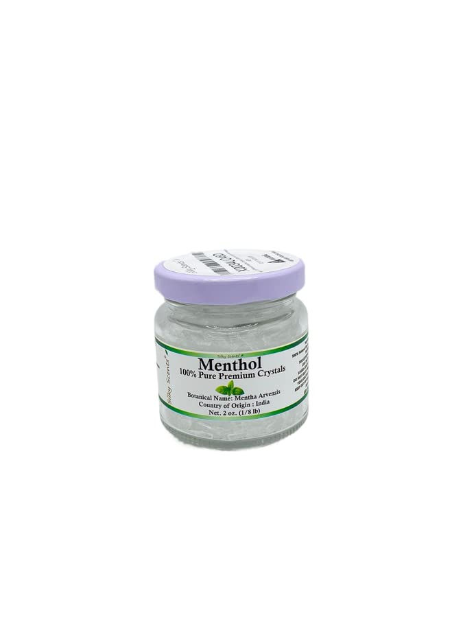 1 lb Premium Menthol Crystals 100% Pure Organic and Natural in Glass Jar