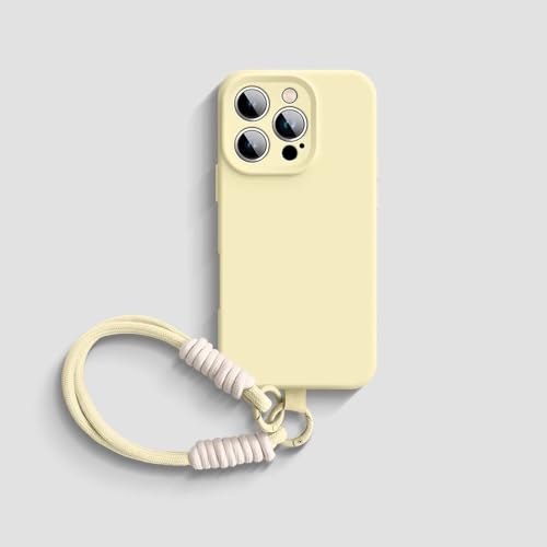 Coque silicone liquide iPhone 12 protection antichoc jaune