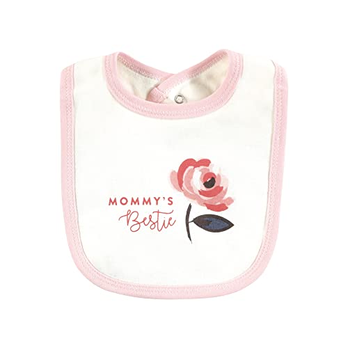 Image of Touched by Nature Unisex Baby Organic Cotton Bibs, Bubblegum Floral, One Size