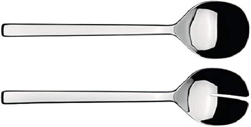 Alessi Ovale Juego para ensalada en 1810Acero Inoxidable Pulido Efecto Espejo color plateado