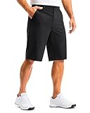G Gradual Men's Black Golf Shorts 12" Long with 4 Pockets Lightweight Casual Knee Length Short Quick Dry Hiking Work Travel Shorts