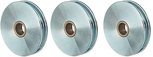 Indusco 75700011 Zinc Plated Steel Replacement Sheave with Bronze Bushed, 685 lbs Working Load Limit, 1/4 Cable Size, 2-1/2 Diameter x 1/2 Bore (3)