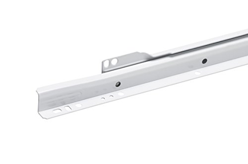 Preisvergleich Produktbild Metafranc Rollschubführung 400 mm - weiß - 25 kg Tragkraft - Mit Ausrollsicherung / Rollenauszug / Schubladenauszug / Schubladenschienen / 380669