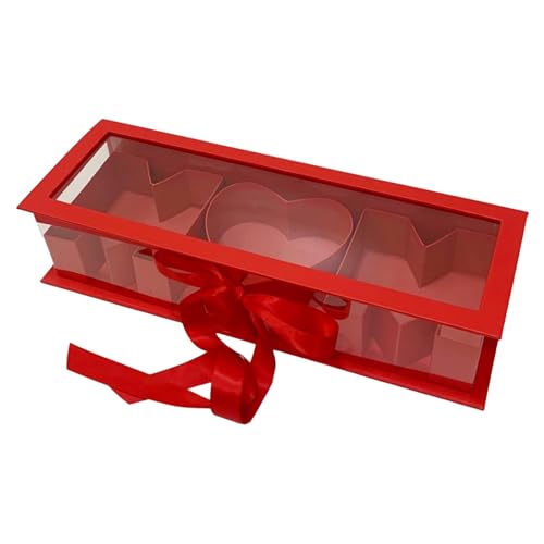 Bothyi Mom Empty Flower Box Soap Box Arrangement Fashion Fillable Gift Box for DIY Decorations Parties, Red