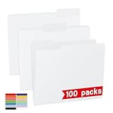 100 Packs White File Folder,...
