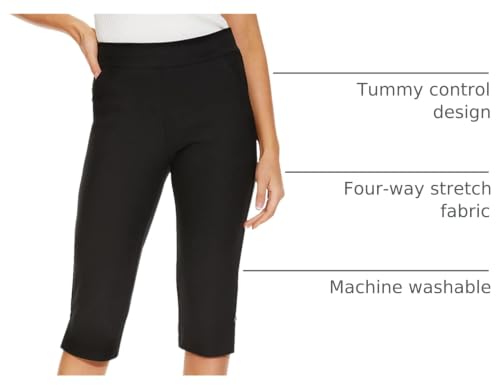 Image of Ginasy Capri Pants for Women Casual Summer Dressy Pull On Stretch High Waisted Crop Work Leggings with Pockets