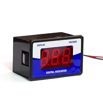 Microtail Electronics Plastic AC 60-300v Direct Digital Portable Voltmeter Indicator , Two Wire (Blue-White, P-N), Corded Electric