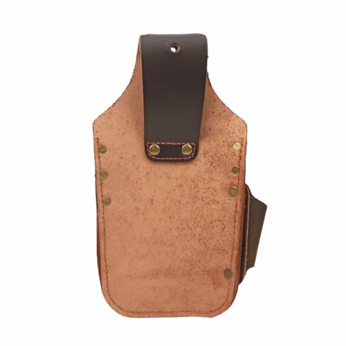 TOURBON Leather Tool Organiser Pouch Work Tool Holder Waist Belt Bag for Builder Carpenter Electrician, Brown, 14*7*24cm - Image 2
