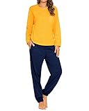 ❤️Suavidad superior. ❤️Tejido suave y agradable al tacto: hecho de 65% poliéster y 35% algodón, muy cómodo de llevar este juego de pijama clásico pero elegante.