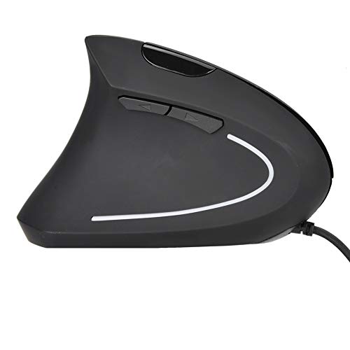 Sanpyl Left Hand Vertical Mouse Wired, USB Ergonomic Gaming Mouse Wrist 6 Buttons Adjustable DPI 800/1200/1600 Levels,Removable Palm Rest & Thumb Buttons