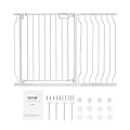 VEVOR Cancelletto di Sicurezza per Bambini Larghezza Espandibile 75-123 cm Altezza 76 cm Cancello di Sicurezza per Cani Gatti per Scale Porte Corridoi Senza Forare Ampia Apertura a 180° Colore Bianco
