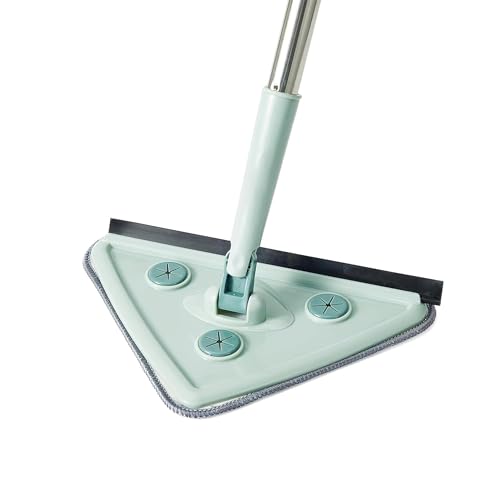 Image of Sulfar Rotatable Triangle Mop with Long Handle - Versatile Microfiber Cleaning Tool Rotatable Cleaning Brush| Glass Wiper Window Cleaner, Floor| Car Glass Scraper Dust Mop