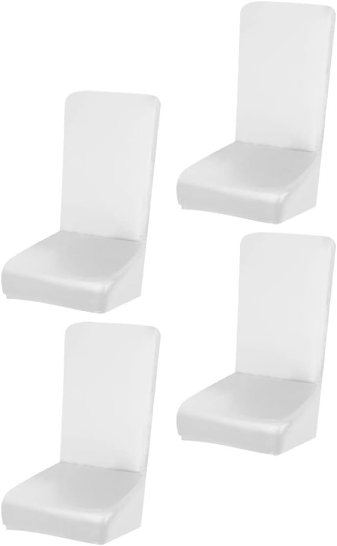 4Pcs Waterproof Stretch PU Chair Covers Oil-Proof Dining Chair Protectors for Kitchen High-Back Sleeves Easy to Clean and Install