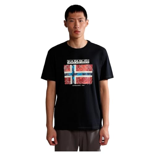 T-shirt Napapijri S-Guiro noir pour un confort quotidien