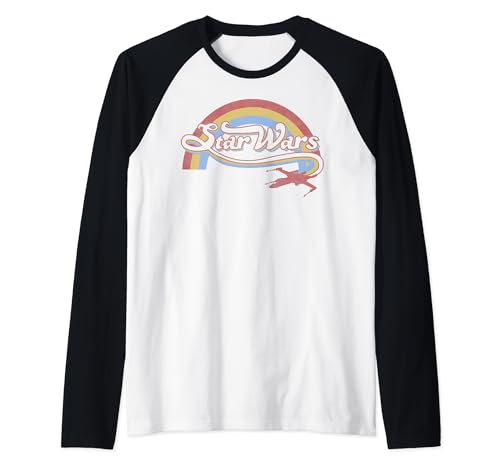 Star Wars maillot baseball à manches raglan et logo rétro arc-en-ciel coloré