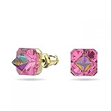 Longitud: 1,4 cm SWAROVSKI Aretes Ortyx Corte piramidal, rosa, baño tono oro 5614062