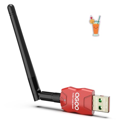 Class 1 Long Range Bluetooth Adapter for PC, QGOO USB Bluetooth Adapter for PC 5.3+EDR, Bluetooth Dongle Bluetooth Receiver Support Windows10/8.1/8/7?red-176?