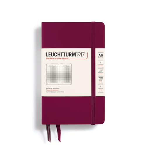 Carnet de notes de poche A6 LEUCHTTURM1917, reliure rigide et papier quadrillé