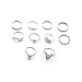 10 Pcs Vintage Women Mid Ring Set Bohemian Crown Rhinestone Joint Knuckle Nail Midi Ring Set