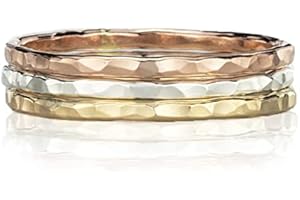 Intricate Mixed Metal Stacking Rings, Crafted in Trio of 14K Rose, Yellow...