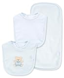 Little Me Baby Boy Newborn Bib and Burp set,  Light Blue,  One Size