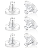 Earring Backs Rubber,100pcs Soft Clear Earring Backs for Studs,Hypoallergenic Silicone Earrings Backs Replacement Safety Back Stoppers