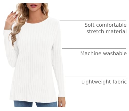 Image of Urban CoCo Women's Lightweight Crewneck Pullover Sweaters Long Sleeve Fall Knitted Sweater Tops