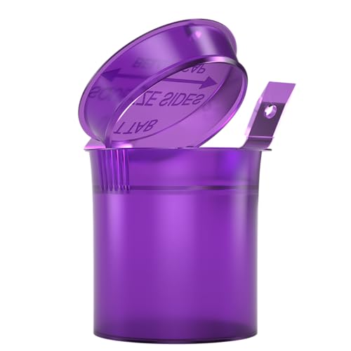 Dragon Chewer 6 Dram Pop Top Bottles - Small Storage Containers - 300 pcs (Translucent Purple)