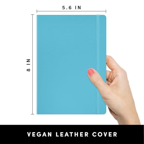 Image of PAPERAGE Lined Journal Notebook, (Sky Blue), 160 Pages, Medium 5.6 in x 8 in - 100 GSM Thick Paper - Hardcover Journaling Notebook for Work, School & Note Taking