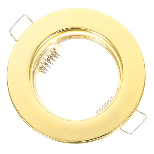 MUCKLILY Carcasa de Hierro para Luz Empotrada Mr16 Gu10 Embellecedor de Anillo Dorado Compatible Focos Empotrados Moldura Decorativa para Iluminación Interior y Exterior Fácil