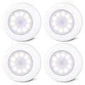 STAR-SPANGLED 4 Pack 3.1” Dimmable Push Tap Lights, Stick on LED Touch Puck Lights AA Battery Operated, 3 Color Modes Sticky Button Lights for Classroom, Kitchen, Under Cabinet, Closet