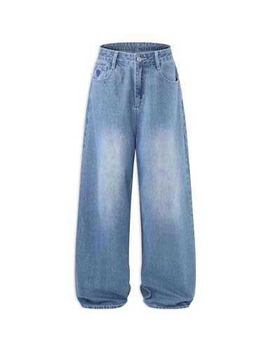 Aelfric Eden Womens Baggy Wide Leg Jeans High Waist Casual Vintage Loose Washed Jeans Streetwear Y2K Straight Denim Pants