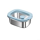 Solución eficiente de almacenamiento de alimentos: esta caja de almacenamiento de alimentos de acero inoxidable es tanto para congelar como para microondas, proporcionando opciones eficientes de almacenamiento de comidas y recalentamiento.