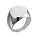 Produktbild Valily Herren Ringe Poliert Edelstahl Round Siegelring Damen Unisex Bandring Silber Größe 67