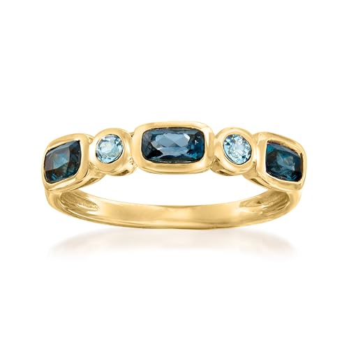 Ross-Simons 0.90 ct. t.w. London and Sky Blue Topaz Ring in 14kt Yellow Gold