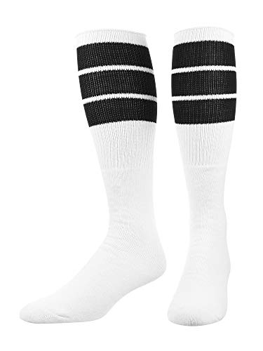 Image of TCK Retro Tube Socks with Stripes for Men & Women - 3 Stripe, 70's 80's Deadlift Socks