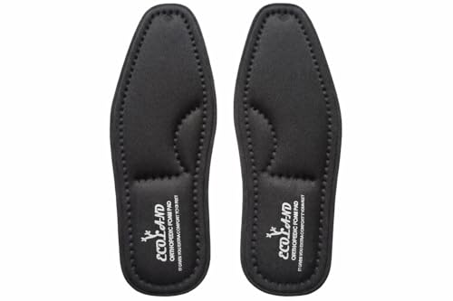 Image of Memory Foam Shoe Insoles Comfortable Insoles Supports Heel & Arch Absorbs Foot Sweat & Moisture Ultra Soft Cushioned Lightweight Durable Washable Pads for Men FORMAL SHOES INSOLE Black (1 Pair) (BLACK, 9)