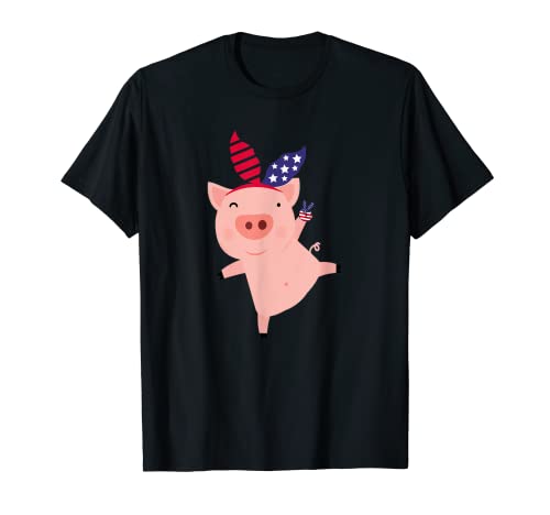 Funny Fourth of July Pig Lover T-Shirt