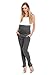 Produktbild Selente Mummy Love Damen Umstandshose/Umstandstreggins (Made in EU) für die Schwangerschaft mit Bauchband, Gr. S-M, mit Schleife Dunkelgrau