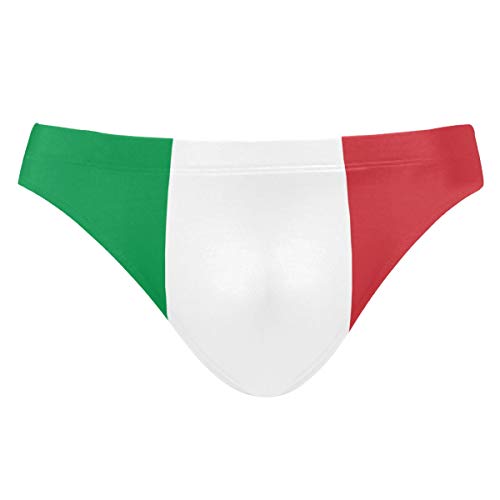 FANTAZIO Flag of Italy Mens Sexy Bikini Swimwear Soft Swimsuit Men Brief