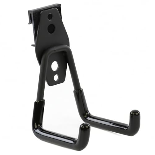 botle Tool Wall Hook, Tool Hook, Straight 7 cm, PVC Coating, for Garage, Workshop, Shed, Sports Equipment, Double Hook, Load Capacity up to 40 kg, for Extension Cable, Black