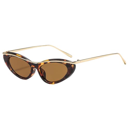 Lunettes de soleil œil-de-chat monture fine protection UV tendance retro