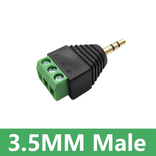Conector macho de 3,5 mm con bloque de terminales AV de 3 pines estable 2