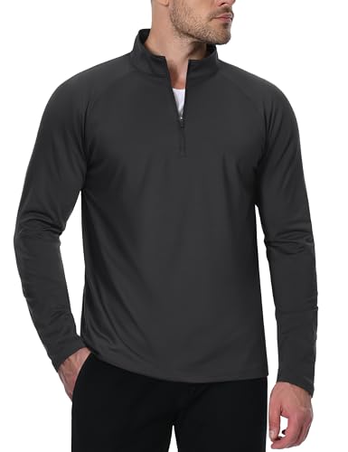 MAGCOMSEN Men's Quarter Zip Pullover Long Sleeve Sweatshirts Fleece Lined Golf Pullover Thermal Gym Workout Tops2