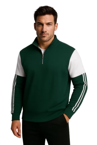 fn3 Stripe Half Zipper Solid Sweatshirt for Men ||Regular Fit-picture-18