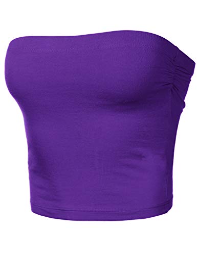 Women's Shapewear Tube Tops Strapless Ruched Built-in Shelf Bra Casual