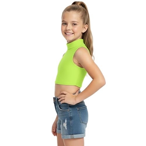 Crop tops de gimnasia para niña sin mangas que evitan rozaduras en danza y yoga deportivo 2