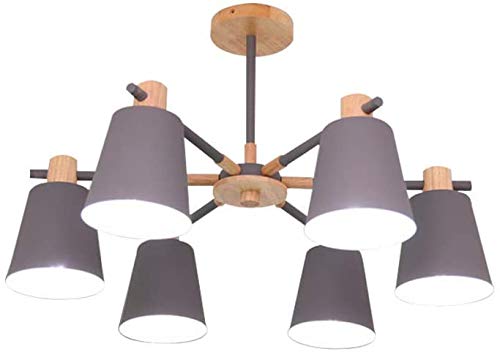 Lustre moderne scandinave gris à 9 lampes pour plafond de salon